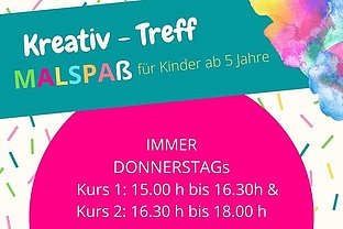 Der Kreativ-Treff für Kinder ist ein wöchentlicher Kurs im Atelier Kunstglück in Bad Ems, der immer donnerstags stattfindet. 