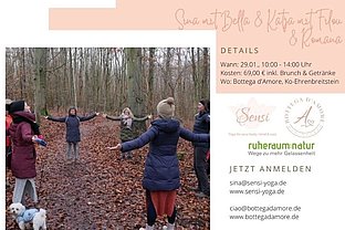 Der Jahresauftakt-Workshop ist eine Kooperation von www.sensi-yoga.de und www.ruheraum-natur.com und findet in der Bottega D’Amore in Koblenz-Ehrenbreitstein sowie im Koblenzer Stadtwald statt.