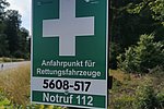 Rettungspunkt in Waldnähe