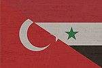 Flaggen von der Türkei und Syrien