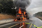 LKW-Brand auf A3 bei Oberhaid führt zu Verkehrsbehinderungen
