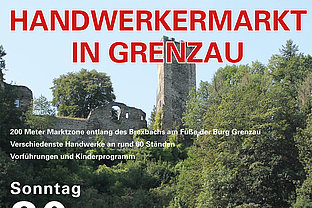Die Burg Grenzau ist zur Besichtigung geöffnet (11 bis 17 Uhr) und bietet einen tollen Blick auf Grenzau und die Marktzone.