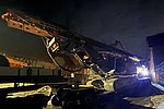 Festgefahrener Schwertransport blockierte Hauptstraße in Brohl