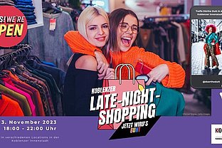 Das Koblenzer Late-Night-Shopping unter dem Motto “Jetzt wird’s bunt” findet am 3. November von 18 bis 22 Uhr statt. 
